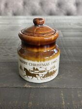 Merry Christmas Jar Ceramic 1987 small sugar jam vtg cute 3.5in picture