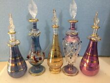 Egyptian  Empty Mouth Blown Perfume Bottles (Set of 5) by Kemet Art  (6 Inches) picture