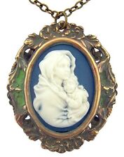 Madonna of the Streets 2 3/8 Inch Antique Style Cameo Pendant on Chain Necklace picture