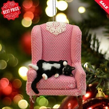 Black Cat Merry Christmas Ornament Tree Decor Cat Sofa Xmas Hanging Ornament picture
