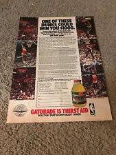 1988 NBA SLAM DUNK GATORADE Poster Print Ad w/ MICHAEL NIKE AIR JORDAN III Shoes picture