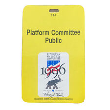 1996 Republican National Convention Platform Committee Credential Sen. Bob Dole picture