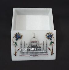 Symbol of Love Inlay Work Handmade Box White Marble Jewelry Box from Vintage Art picture