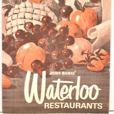 Vintage 1972 John Bahas Waterloo Restaurant Menu Akron Ohio picture