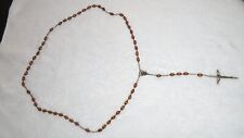Vintage Rosary Italy beads made w Olive Wood Vatican picture