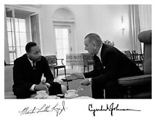 PRESIDENT LYNDON B. JOHNSON & MARTIN LUTHER KING JR. MLK AUTOGRAPHED 8X10 PHOTO picture