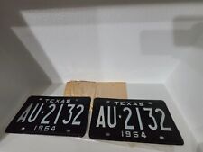 Original 1964 Texas License Plates Passenger Pair - Can't tell if used AU 2132 picture