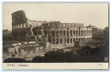c1940's View of Colosseo Ruins in Rome Italy Unposted RPPC Photo Postcard picture