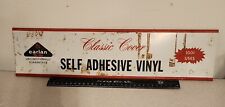 Vtg 1970s CARLAN CLASSIC COVER SELF ADHESIVE VINYL  Advertising Metal Tin Sign picture