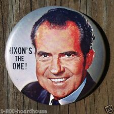 Vintage Original 1968 NIXON'S THE ONE Political Campaign Pin-back Pin Button NOS picture