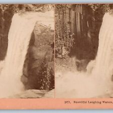 1894 Yosemite, CA Waterfall Beautiful Laughing Waters Stereoview Photo Cal V28 picture