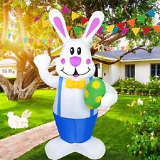 6'' Inflatable Easter Bunny with Egg Hugging Blowup Holiday Rabbit Decoration picture