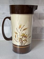 Vintage Thermo-Serve Harvest Wheat Brown Plastic Insulated Drink Pitcher 1982 picture