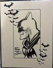 Neal Adams Hand Drawn Batman Sketch Marvel DC Artist RARE Signed picture