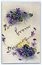 c1910s Greetings From Oronoque Flowers Scene Kansas KS Unposted Vintage Postcard picture