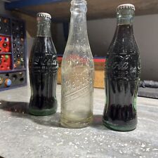 HTF VINTAGE DR.PEPPER+ 2 COCA-COLA Bottles Full Unopened TEXAS, NEBRASKA RARE picture