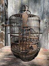 Vintage Wooden Bird Cage Teak or Bamboo Bird Cage  19th Century. WE WILL SHIP picture