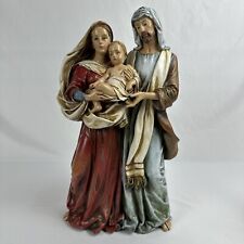 Holy Family Adoring Statue in a Antiqued Painted Style 15”resin picture