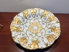 Vintage Meissen Gold Leaves and Hand Painted Flowers 10 3/4