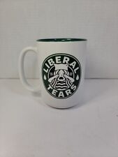 LIBERAL TEARS XL Ceramic MUG COFFEE TEA 14 OZ  Green White EUC picture