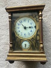 Lot of 2 Vintage Table Top clock & travel alarm Brass small size Mechanical picture