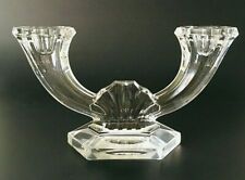 Val St. Lambert Crystal Candle Holder Double Candlestick Belgium Vintage  picture