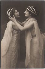 c1910s RPPC Photo Postcard Two Affectionate Women in Loving Embrace Gay Interest picture