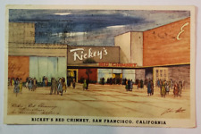 RICKEY'S RED CHIMNEY - San Francisco, Ca. ~Posted Post Card -J.A. 2₵ Stamp picture