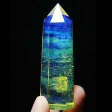 5pcs High Temperature Smelting Yellow Crystal Single Pointed Healing Magic Wand picture