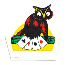 1920s Vintage Halloween Unused Bridge Place Card Owl Dennison picture