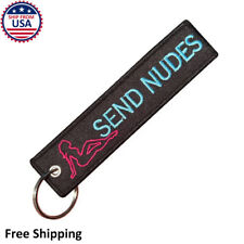 Send Nudes Meme Funny Men Black Cool Car Racing Auto Motorcycle Key Chain Tag picture