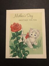 Vintage Mother’s Day Greeting Card Paper Collectible Kitten Cat picture