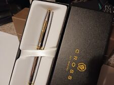 RARE CROSS CLASSIC MEDALIST 23KT GOLD BALLPOINT PEN COLLEGE SCHOOL NEW $100 GIFT picture