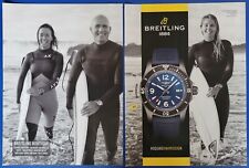 2019  PRINT AD - 2 PAGE - BREITLING SUPEROCEAN WATCH AD.. KELLY SLATER.. AD ONLY picture