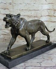 Handcrafted Chinese Bronze Ferocity Phylactery Animal Tiger Yuanbao Sculpture picture