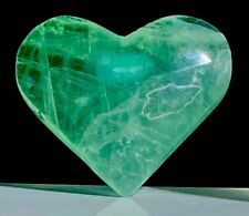 Large 50mm Natural Crystal Beautiful Green Flourite Heart Healing Gem Stone picture