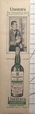 Usher's Green Stripe Scotch Whiskey Vintage Print Ad 1958 picture