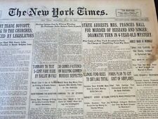 1926 JULY 29 NEW YORK TIMES - STATE ARRESTS FRANCES HALL FOR MURDER - NT 6596 picture