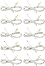 White Lamp Cord, 12 Foot Long Replacement Repair Part, 18/2 SPT-1 Wire - 10 Pack picture