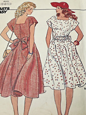 Butterick Sewing Pattern 4973 Dress Tie Sash Flare 6-10 Uncut Fast Easy Vintage picture
