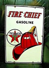 Vintage 1963 TEXACO Fire Chief Pump Plate Porcelain Sign Authentic Original  picture
