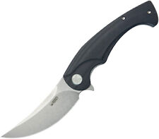 Kubey Scimitar Linerlock Black G10 Folding AUS-10 Trailing Pt Pocket Knife 173E picture