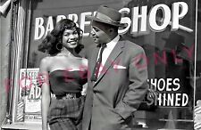 Vintage Photo Reprint 1950s African American Black Man & Pretty Girl Barber Shop picture