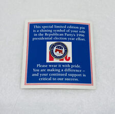 Vintage 1996 Republican National Committee Enamel Brass Lapel Pin Limited Ed. 22 picture