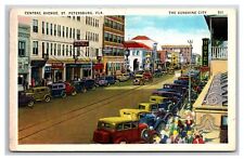 St. Petersburg Florida ~ CENTRAL AVE ~ tons or cars ~ hotel & street action picture