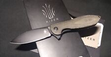 Kizer Knives Azo Infinity Liner Lock Flipper Knife Black N690 Blade & Micarta  picture