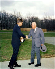 1961 John F Kennedy Dwight D Eisenhower Photo 8X10 picture