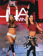 THE BELLA TWINS SIGNED SEXY AUTO WWE 11x14 PHOTO BAS COA BECKETT BRIE NIKKI   picture