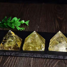 Natural Yellow Citrine Quartz Crystal Pyramid Healing Rock Energy Gemstone Tower picture