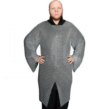 Medieval Armor Crusader Knight Butted Chainmail Hauberk Costumes Reenactment  picture